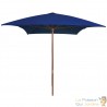 Grand Parasol Rectangle 300 X 200 X 250 cm Bleu. Poteau en bois. Raffinement et Ombre Terrasse et Jardin