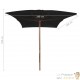 Grand Parasol Rectangle 300 X 200 X 250 cm Bleu. Poteau en bois. Raffinement et Ombre Terrasse et Jardin