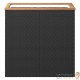 Lot de 2 Jardinières Polyrotin Noir 80 X 40 X 80 cm. Aspect Résine tressée, Très tendance. Jardin, Patio, Balcon
