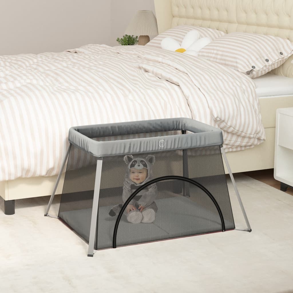 Parc pour bébés Gris. Sécurité et confort pour votre bébé