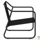 Banc de jardin en tube d'acier avec dossier. Coussin gris anthracite