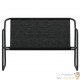 Banc de jardin en tube d'acier avec dossier. Coussin gris anthracite