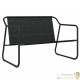 Banc de jardin en tube d'acier avec dossier. Coussin gris anthracite