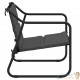Banc de jardin en tube d'acier avec dossier. Coussin gris anthracite