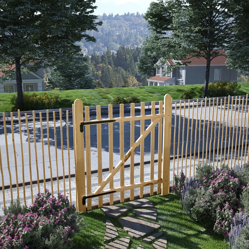 Portail en Bois de noisetier 100 X 120 cm de haut. Idéal pour jardin champêtre et rural