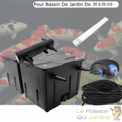 Kit Filtration Complet UV 24W + ampoule Supplémentaire Pour Bassin De Jardin De 30m3 sans poissons
