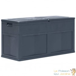 Coffre de jardin Noir Plastique Solide 116 X 46 X 60 cm 320 l de volume. Rangement facile et discret