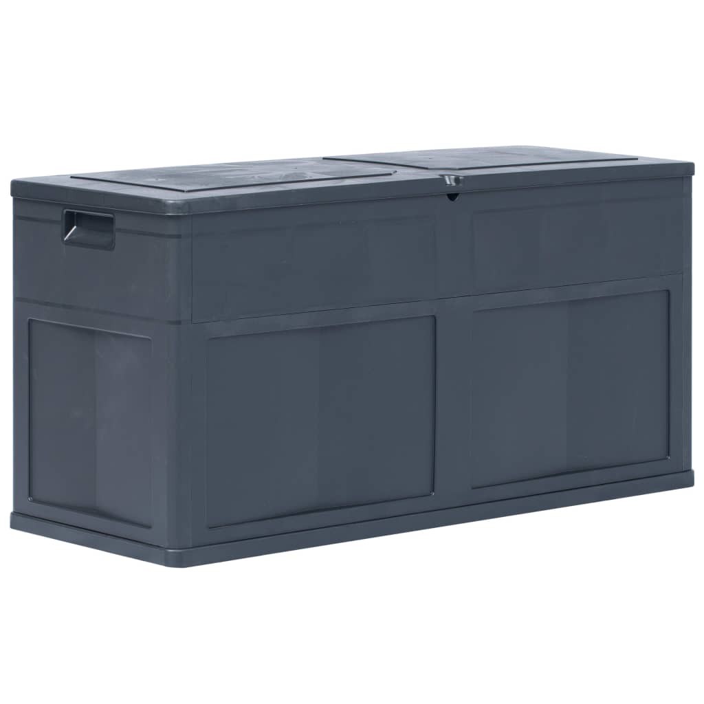 Coffre de jardin Noir Plastique Solide 116 X 46 X 60 cm 320 l de volume. Rangement facile et discret