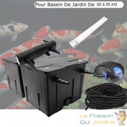 Filtre complet avec UV pour bassin de jardin : 10 à 15 m³ avec poissons + ampoule UV en plus