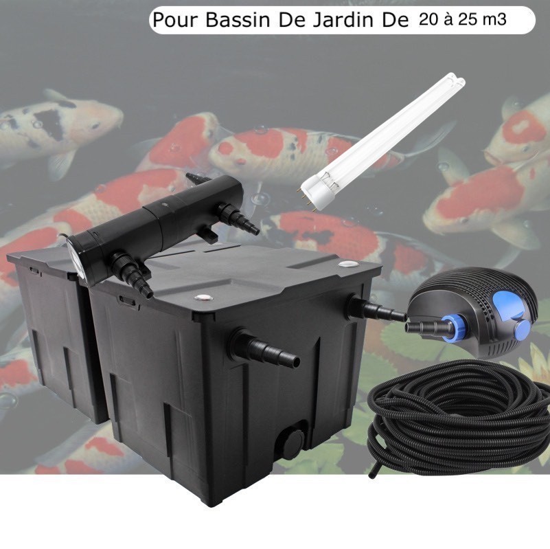 Kit De Filtration Complet Avec UV 36W + ampoule de rechange Pour Bassin De Jardin De 30m3
