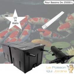 Filtre Bassin + Clarificateur UV Stérilisateur 36W + ampoules de rechange , Pour Bassin De Jardin Jusqu'à 30000 Litres