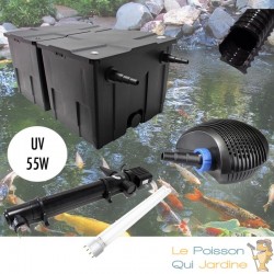 Kit Filtration Bassin Complet, UV 55W, + 1 ampoule de rechange Pour Bassins De Jardin De 30000 L
