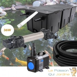 Kit Filtration UV 36W, Acier Inoxydable,+ 1 ampoule supplémentaire Bassin de Jardin: 40-60 m³