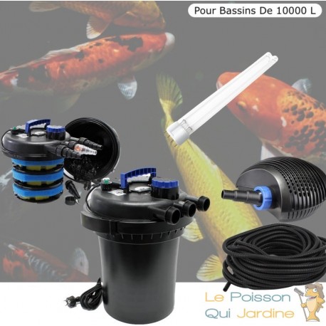  Kit filtre pression complet pour bassins de 10000 l + 1 ampoule supplémentaire