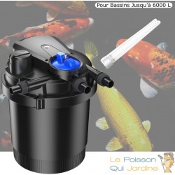 Filtre bassin de jardin sous pression UV 11W max 6000 litres. + 1 ampoule supplémentaire