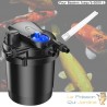 Filtre Bassin De Jardin Sous Pression, UV 11W, Max 6000L Premium + 1 ampoule supplémentaire