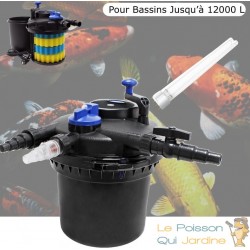 Filtre De Bassins De jardin, Sous Pression, UV 11W + 1 ampoule supplémentaire, Jusqu'à 12000 Litres