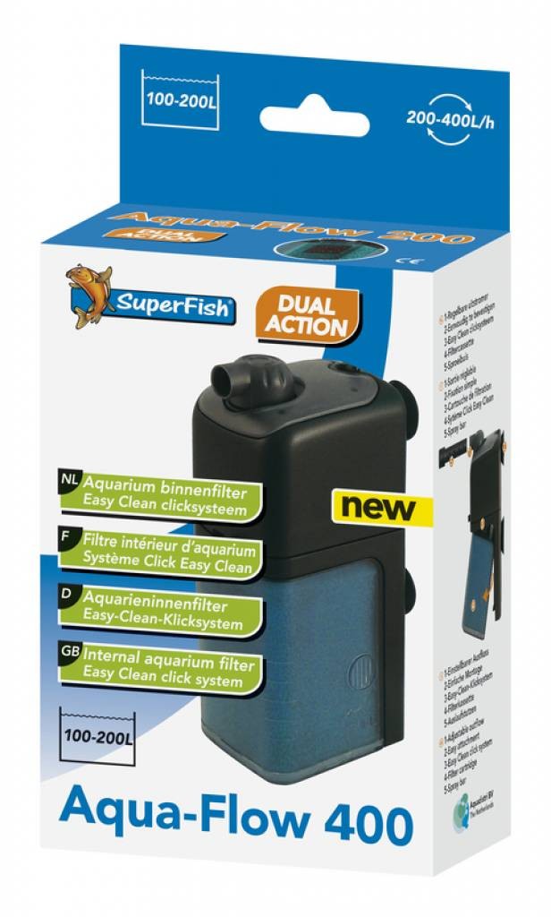 Filtre interne 800 l/h pour aquarium Superfish Aqua Flow 400