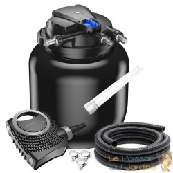 Kit Filtration Bassins De jardin, + 1 ampoule UV de rechange Sous Pression, UV 55W, Jusqu'à 100000 Litres