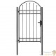 Portail de jardin en Acier 100 x 250 cm Noir et traité. Serrure et poignée incluse. Qualité