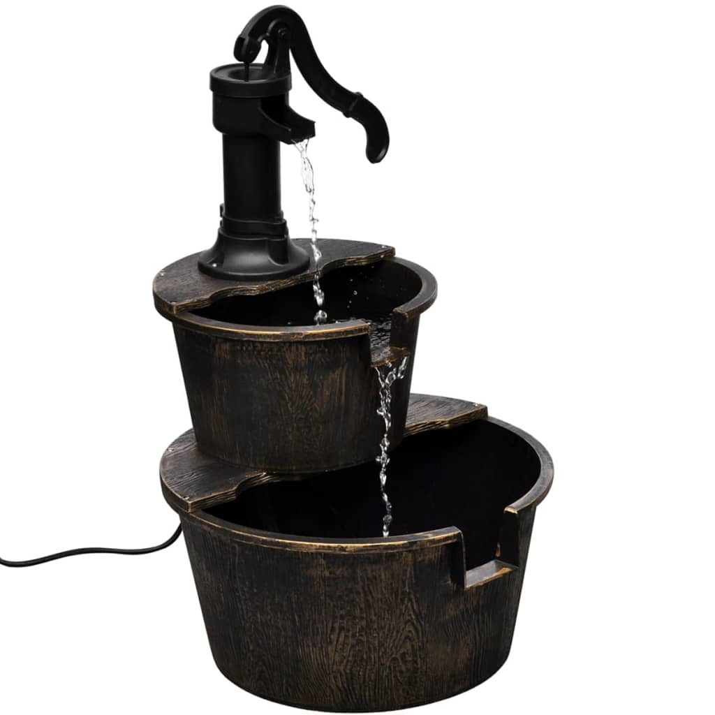 Fontaine avec pompe à au représentant pompe à bras avec 2 seaux Couleur bronze