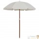 Parasol Rond 190 cm Crème. Poteau en acier. Raffinement et Ombre Terrasse et Jardin