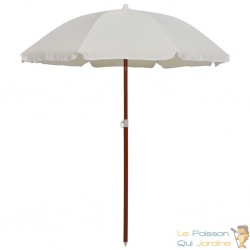 Parasol Rond 190 cm Crème. Poteau en acier. Raffinement et Ombre Terrasse et Jardin