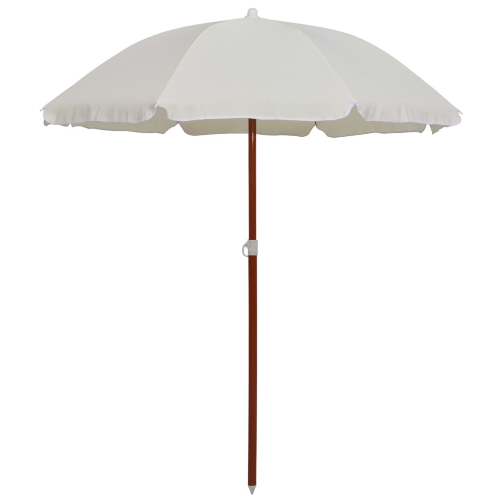 Parasol Rond 190 cm Crème. Poteau en acier. Raffinement et Ombre Terrasse et Jardin