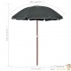 Parasol Rond 190 cm Gris Anthracite. Poteau en acier. Raffinement et Ombre Terrasse et Jardin