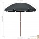 Parasol Rond 230 cm Gris Anthracite. Poteau en acier. Raffinement et Ombre Terrasse et Jardin