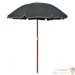 Parasol Rond 230 cm Gris Anthracite. Poteau en acier. Raffinement et Ombre Terrasse et Jardin