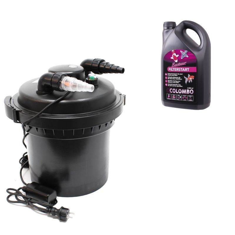 Filtre Pour Bassins De Jardin Sous Pression, UV 11W + Bactéries, Jusqu'à 8000 L. Volume de 20 litres