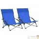 2 Chaises Pliables Basses Bleues de camping ou de plage moderne et de qualité