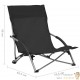 2 Chaises Pliables Basses Noires de camping ou de plage moderne et de qualité