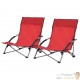 4 Chaises Pliables Basses Rouges de camping ou de plage moderne et de qualité