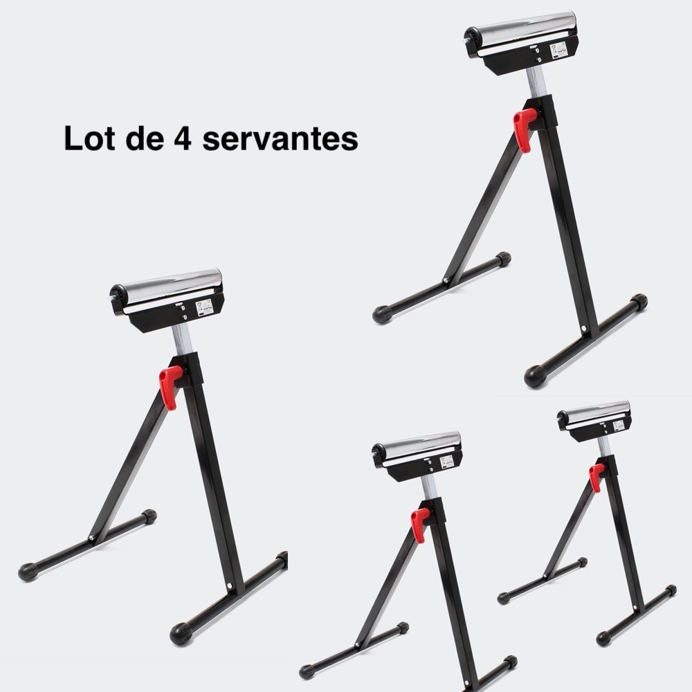 4 Servantes À Rouleau, D'Atelier Et Réglables En Hauteur, Max 60 Kg