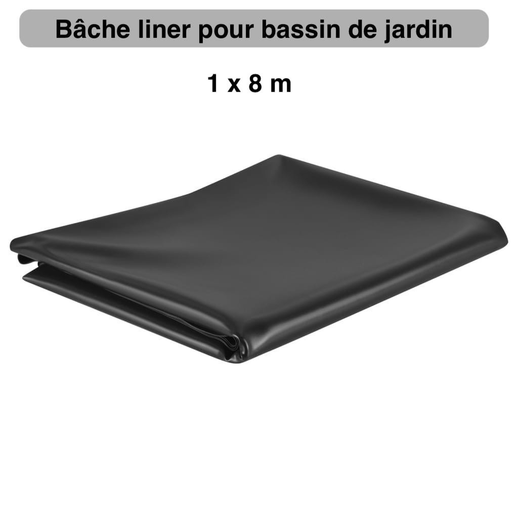 Bâche - Liner Bassin 1 X 8 m , 0,5mm d'épaisseur. Qualité et Performante. Mise en place Facile