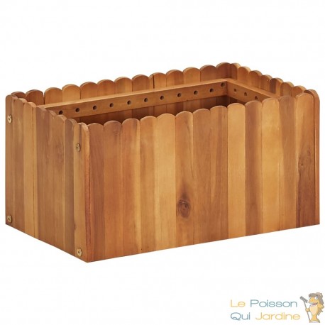 Jardinière Bois Acacia Massif 50 X 30 x 25 cm Très tendance. Jardin, Patio, Balcon
