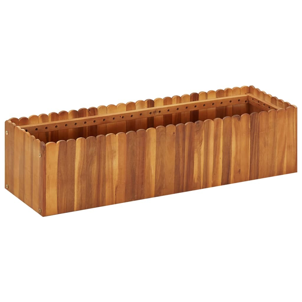 Jardinière Bois Acacia Massif 100 X 30 x 25 cm Très tendance. Jardin, Patio, Balcon