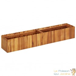 Jardinière Bois Acacia Massif 150 X 30 x 25 cm Très tendance. Jardin, Patio, Balcon