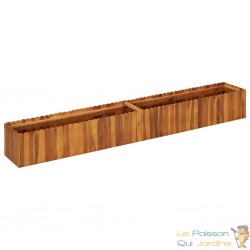 Jardinière Bois Acacia Massif 200 X 30 x 25 cm Très tendance. Jardin, Patio, Balcon