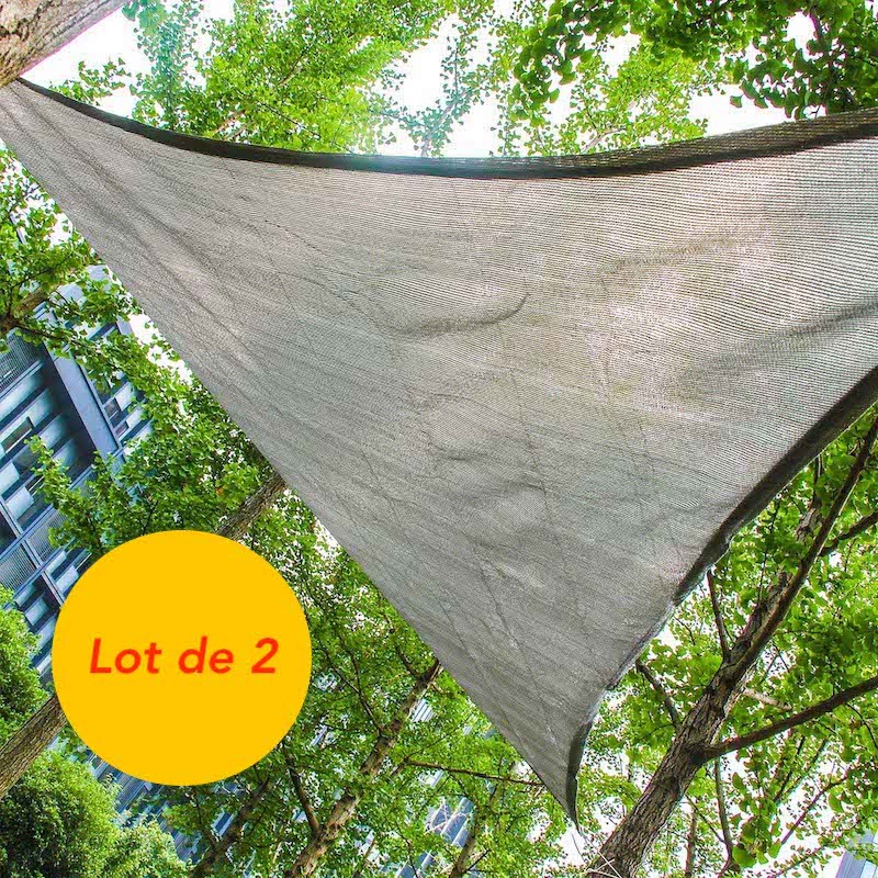 2 Voiles d’Ombrage : 5 X 7 X 7 m Protection Contre le Vent, le Soleil et les Rayons UV 30+ pour Votre Jardin et Balcon
