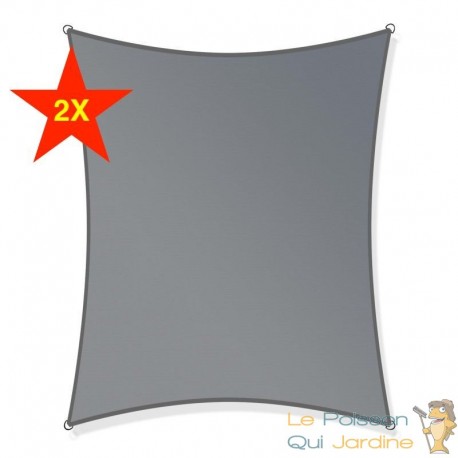 2 Voiles d’Ombrage : 2,5 X 5 m Protection Contre le Vent, le Soleil et les Rayons UV 30+ pour Votre Jardin et Balcon