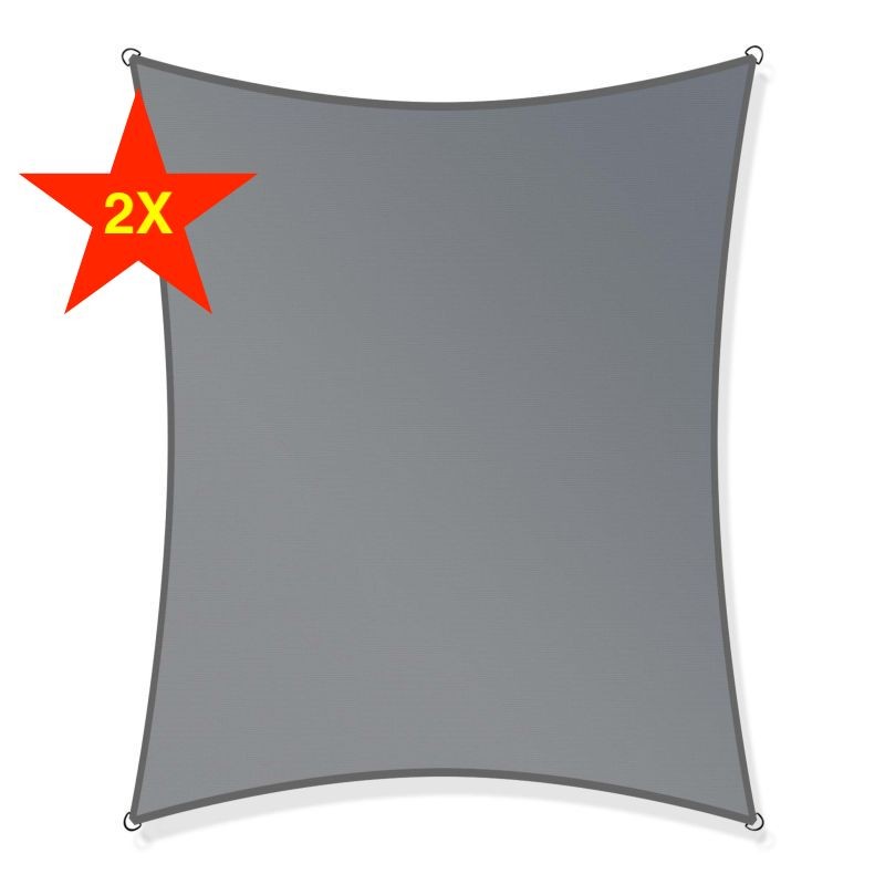 2 Voiles d’Ombrage : 2,5 X 3,5 m Protection Contre le Vent, le Soleil et les Rayons UV 30+ pour Votre Jardin et Balcon