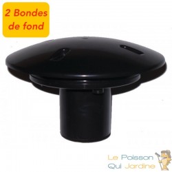 2 Bondes de fond 50 mm pour bassins de jardin et piscine. Qualité, installation facile