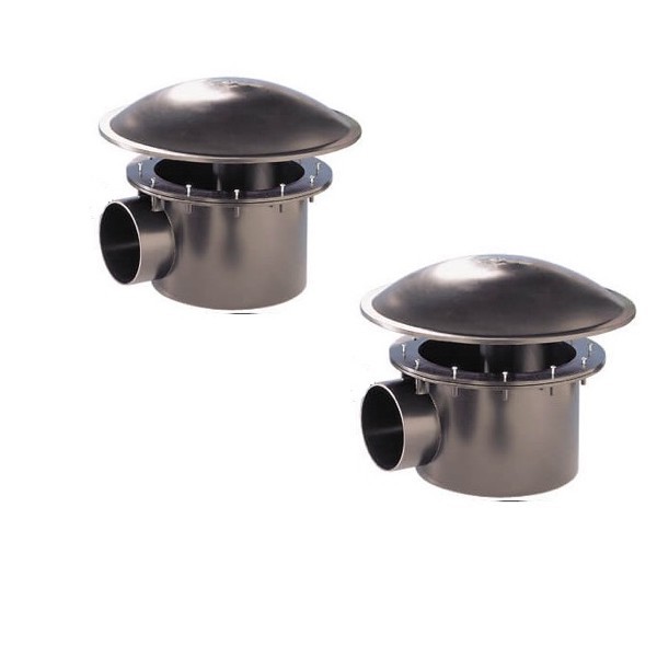2 Bondes de fond 110 mm pour bassins de jardin et piscine. Qualité, installation facile