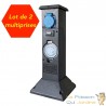 2 Multiprises Bornes 3 Prises Électriques et Programmateur Pour Jardin Et bassin