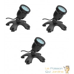 3 Spots Led Bassin 6W Immergeables. Éclairage Bassin De Jardins Et Étangs