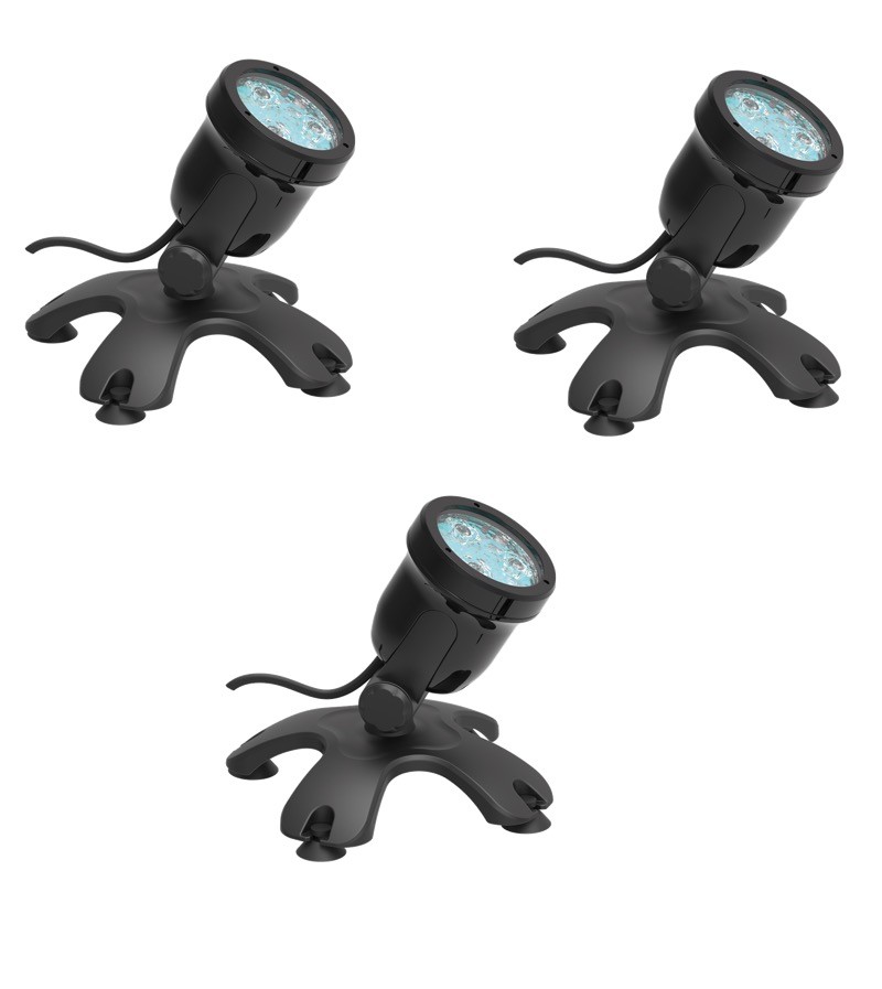 3 Spots Led Bassin 6W Immergeables. Éclairage Bassin De Jardins Et Piscine