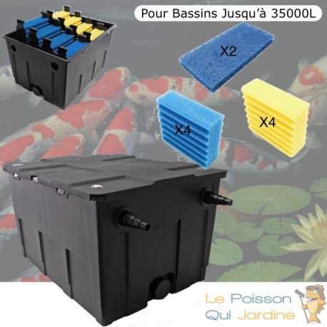 Filtre Bassins De Jardin Et Étangs jusqu'à 35000 Litres + Mousses Supplémentaires